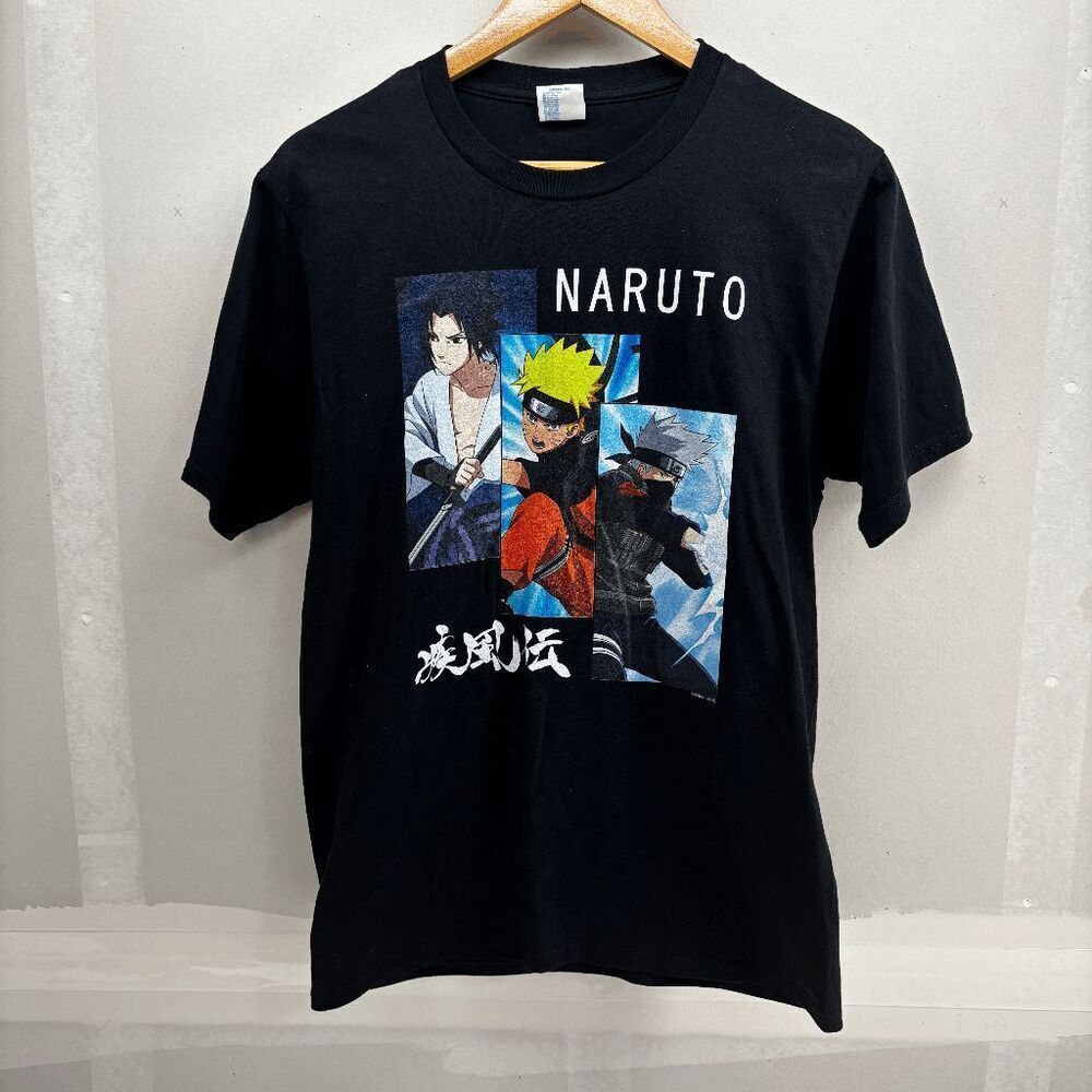 Naruto Shippuden Naruto Kakashi Sasuke Shirt Mens Small Shirt‎ EUC